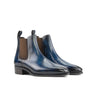 DapperFam Monza in Denim Men's Italian Leather Chelsea Boots in Denim #color_ Denim