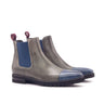 DapperFam Monza in Grey / Navy / Wine Men's Italian Leather & Italian Suede Chelsea Boot in Grey / Navy / Wine #color_ Grey / Navy / Wine