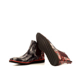 DapperFam Monza in Grey Camo / Burgundy Camo Men's Hand-Painted Patina Chelsea Boot in #color_