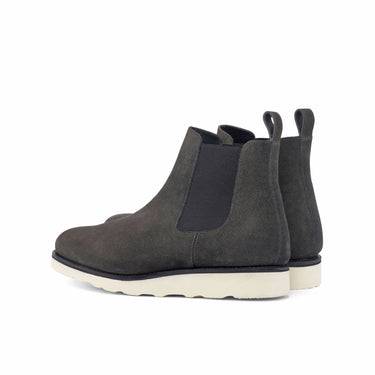 DapperFam Monza in Grey Men's Lux Suede Chelsea Boot in #color_