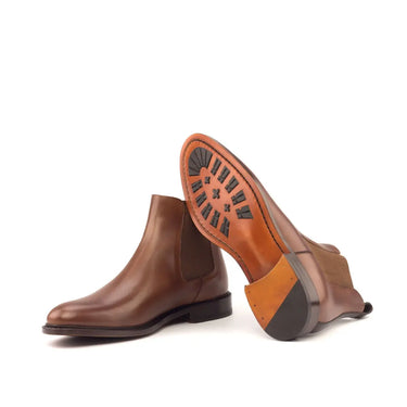 DapperFam Monza in Med Brown / Dark Brown Men's Italian Leather Chelsea Boot in #color_