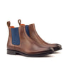 DapperFam Monza in Med Brown Men's Italian Leather Chelsea Boot in Med Brown #color_ Med Brown