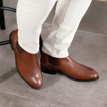 DapperFam Monza in Med Brown Men's Italian Leather Chelsea Boot in #color_