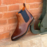 DapperFam Monza in Med Brown Men's Italian Leather Chelsea Boot in Med Brown #color_ Med Brown