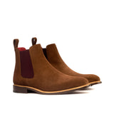 DapperFam Monza in Med Brown Men's Lux Suede Chelsea Boot in Med Brown #color_ Med Brown