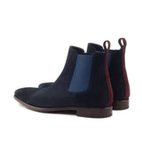 DapperFam Monza in Navy / Burgundy Men's Lux Suede Chelsea Boot in #color_