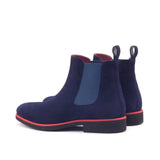 DapperFam Monza in Navy Men's Italian Suede Chelsea Boot in #color_