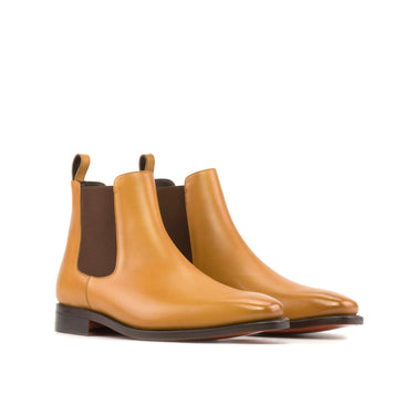 DapperFam Monza in Orange Men's Chelsea Boot in Orange #color_ Orange