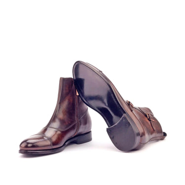 DapperFam Octavian in Brown Men's Hand-Painted Patina Buckle Boot in #color_