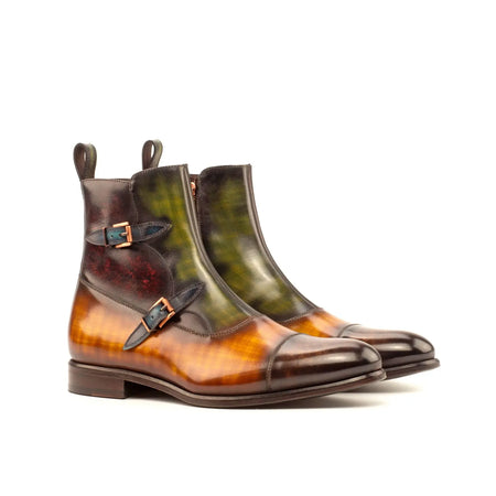 Octavian in Cognac / Khaki / Brown / Burgundy / Turq Men's Hand-Painted  Patina Buckle Boot by DapperFam – DAPPERFAM