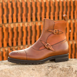 DapperFam Octavian in Cognac / Med Brown Men's Italian Leather Buckle Boot in #color_