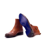 DapperFam Octavian in Cognac Men's Italian Leather Buckle Boot in #color_