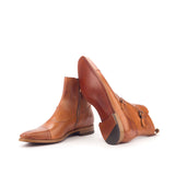 DapperFam Octavian in Cognac Men's Italian Leather Buckle Boot in #color_