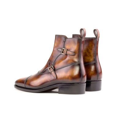 DapperFam Octavian in Fire Men's Hand-Painted Patina Buckle Boot in #color_