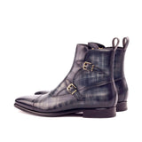 DapperFam Octavian in Grey Men's Hand-Painted Patina Buckle Boot in #color_