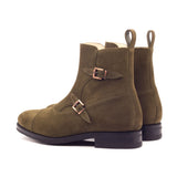 DapperFam Octavian in Khaki Men's Lux Suede Buckle Boot in #color_