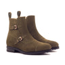 DapperFam Octavian in Khaki Men's Lux Suede Buckle Boot in Khaki #color_ Khaki