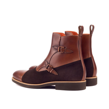 DapperFam Octavian in Med Brown / Brown Men's Italian Leather & Italian Suede Buckle Boot in #color_