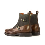 DapperFam Octavian in Med Brown Men's Italian Leather Buckle Boot in #color_