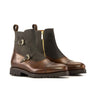 DapperFam Octavian in Med Brown Men's Italian Leather Buckle Boot in Med Brown #color_ Med Brown
