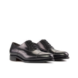 DapperFam Rafael in Black Men's Italian Leather Oxford in Black #color_ Black