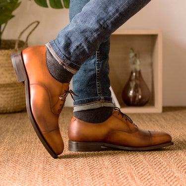 DapperFam Rafael in Brown Men's Italian Leather Oxford in #color_