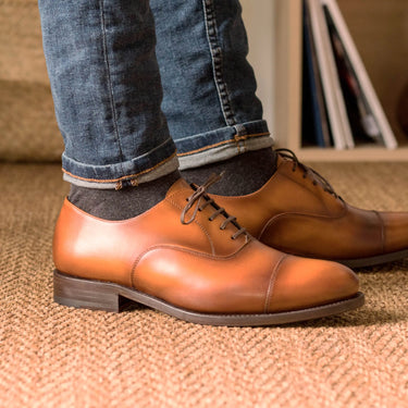 DapperFam Rafael in Brown Men's Italian Leather Oxford in #color_