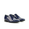 DapperFam Rafael in Cobalt Blue Men's Italian Patent Leather Oxford in Cobalt Blue #color_ Cobalt Blue