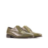 DapperFam Rafael in Olive Men's Italian Leather Oxford in Olive #color_ Olive