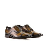 DapperFam Rafael in Tobacco Men's Hand-Painted Patina Oxford in Tobacco #color_ Tobacco