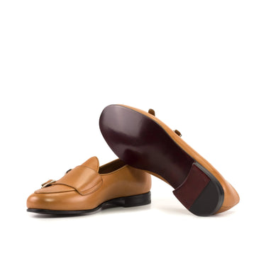 DapperFam Rialto in Cognac Men's Italian Leather & Full Grain Leather Monk Slipper in #color_