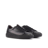 DapperFam Rivale in Black Men's Italian Leather Trainer in Black #color_ Black