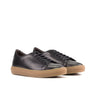 DapperFam Rivale in Black Men's Italian Leather Trainer in Black #color_ Black