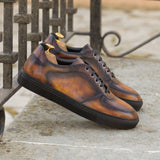 DapperFam Rivale in Brown Men's Italian Leather Trainer in #color_