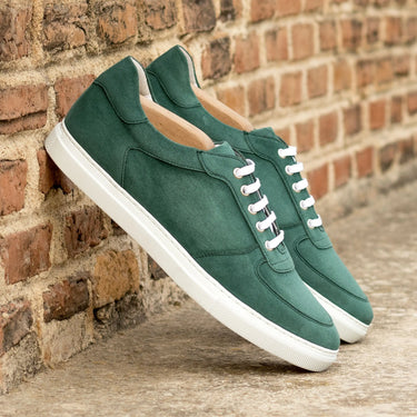 DapperFam Rivale in Forest Men's Italian Suede Trainer in #color_