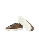 DapperFam Rivale in Med Brown Men's Italian Leather Trainer in #color_