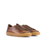 DapperFam Rivale in Med Brown Men's Italian Leather Trainer in Med Brown #color_ Med Brown