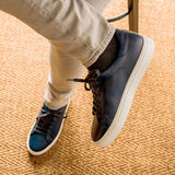 DapperFam Rivale in Navy Men's Italian Leather Trainer in #color_