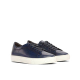 DapperFam Rivale in Navy Men's Italian Leather Trainer in Navy #color_ Navy