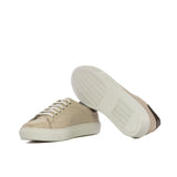 DapperFam Rivale in Nude / Olive Men's Italian Croco Embossed Leather Trainer in #color_