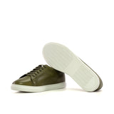 DapperFam Rivale in Olive Men's Italain Leather Trainer in #color_