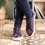 DapperFam Rivale in Purple Men's Hand-Painted Patina Trainer in #color_