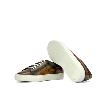 DapperFam Rivale in Tobacco Men's Hand-Painted Patina Trainer in #color_