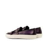 DapperFam Riviera in Purple Men's Hand-Painted Italian Leather Monk Sneaker in #color_