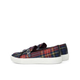 DapperFam Riviera in Tartan Men's Sartorial Monk Sneaker in #color_