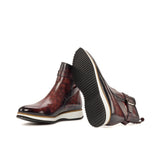 DapperFam Rohan in Burgundy Men's Hand-Painted Patina Jodhpur Boot in #color_