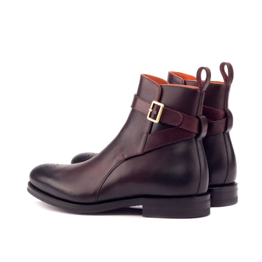 DapperFam Rohan in Burgundy Men's Italian Leather Jodhpur Boot in #color_