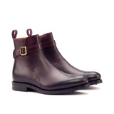 DapperFam Rohan in Burgundy Men's Italian Leather Jodhpur Boot in Burgundy #color_ Burgundy