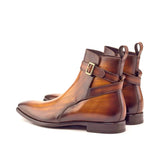 DapperFam Rohan in Cognac Men's Hand-Painted Patina Jodhpur Boot in #color_