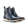 DapperFam Rohan in Denim Men's Hand-Painted Patina Jodhpur Boot in Denim #color_ Denim